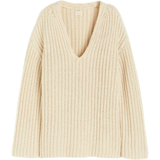 H&M Wool Mix V-Neck Sweater - Light Beige