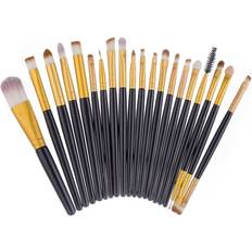 Professionelle blide make-up børster 20-Pack, svart, Guld