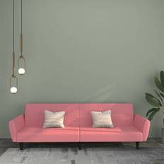 Röda Soffor vidaXL Bäddsoffa 2-Sits Rosa Sammet Soffa 2-sits