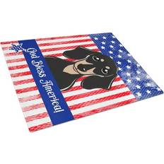 Kitchen Accessories Caroline's Treasures Tempered Glass God Bless American Flag Chopping Board