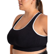 Shapermint Truekind Seamless Racerback Sports Bra - Black/White Trim