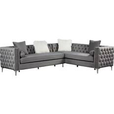 Morden Fort Dutch Velvet Grey Sofa 108" 2pcs