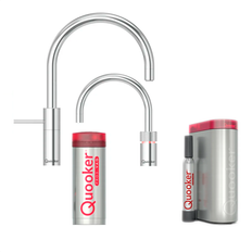 Quooker nordic round twintaps Quooker Nordic Round Twintaps inkl. PRO3 & CUBE Rustfrit stål