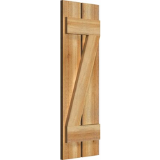 Windows Ekena Millwork 11-1/4"" X 33""Timbercraft Rustic Wood Two Window Shutter