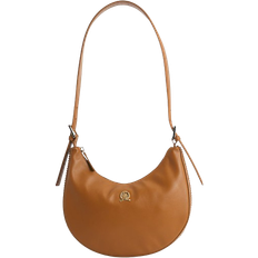 Tommy Hilfiger Leather Crest Plaque Hobo Bag - Tan