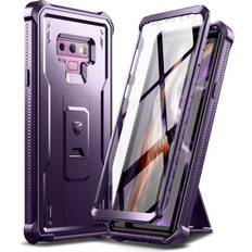 Dexnor Dexnor Full Body Case for Samsung Galaxy Note 9/6.4 inches, [Built in Screen Protector and Kickstand] Heavy Duty Military Grade Protection Shockproof Protective Cover for Galaxy Note 9,Phantom Pruple