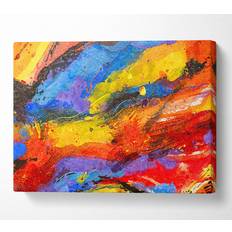 Metro Lane Oil Painting Colour Splash Canvas Watercolour Framed Art