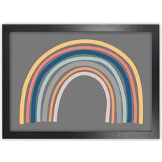 Norden Home Rainbow on Grey Original Graphic Print on Paper Framed Art