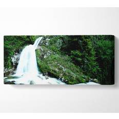 Union Rustic Mountain Waterfall Gush Prints Framed Art