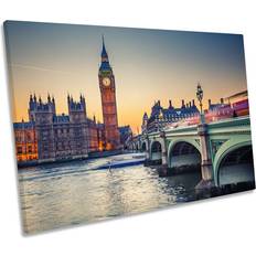 Ebern Designs Big City London Picture Canvas Print Framed Art