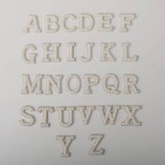 Tygmärken Shein 26pcs Letter Shaped Fake Pearl Decor Iron-on Patch