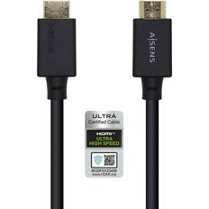 Aisens Cable HDMI V21 Ultra Alta Velocidad 8K60Hz 48Gbps AMAM Negro 05m 0.5m