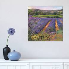 Lily Manor Buddleia And Lavender Field, Montclus, 1993 Painting Framed Art