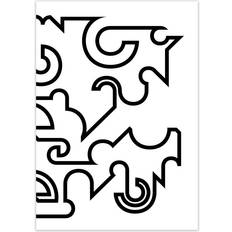 Norden Home Black White Minimal Line Right Graphic Print on Paper Framed Art
