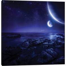 House of Hampton Nearby Planets Hover over the Ocean This World Framed Art