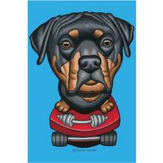 ClassicLiving Rottweiler Skateboard Dumbells Danny Gordon Framed Art