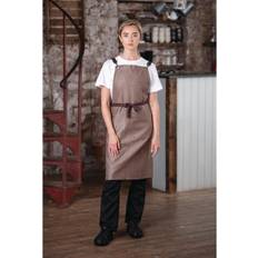 Aprons Southside Linen Blend Bib Chocolate Apron Brown