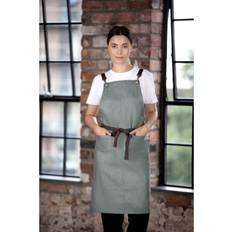 Monochrome Aprons Southside Linen Blend Bib Forest Apron Green