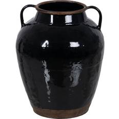 BigBuy Home Negro Hierro 23 x 23 x 28.5 cm Jarrón