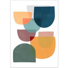 Mid Century Modern Colour A Graphic Print on Paper