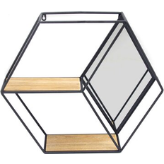 Ebern Designs Wall Shelves Ebern Designs Hexagon Mirrored