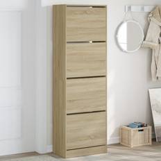 VidaXL Arredamento e Accessori per l'ingresso vidaXL Scarpiera 4 Cassetti Ribaltabili Rovere Sonoma 60x34x187.5 cm Portascarpe