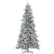 Nearly Natural 10Ft Pre-Lit Flocked Livingston Fir Christmas Tree