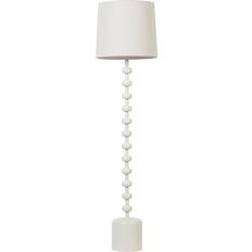 Belysning Beliani Modern Linneskärm Metallbas Golvlampa