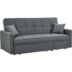 Gris Canapés Convertible En Tissu Canetti 3 Places Couchage King Size Canapé