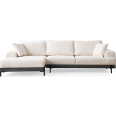 Hörnsoffor - Svarta Atelier Del Sofa Eti Hörnsoffa 3-Sits Vit Soffa