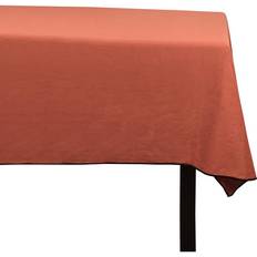 Lino Paños y Tejidos Vente-unique De Algodón Y Lino Con Borde Negro 170 x 250 cm - Terracota Borina Red Mantel Negro