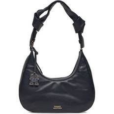 Tommy Hilfiger Taschen Tommy Hilfiger Handtasche Pushlock Leather Hobo AW0AW16073 Dunkelblau 00