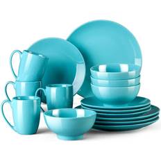 VEWEET LOVECASA 16-Piece Light Blue Dinner Set 16