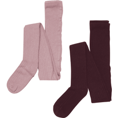 Minymo Tights Wool Rib 2-pack - Burnished Lilac (5979-518)