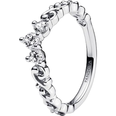 Pandora Regal Swirl Tiara Ring - Silver/Transparent