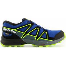 Textile Walking Shoes Children's Shoes Salomon Junior Speedcross Waterproof CSWP - Nautical Blue/Black/Acid Lime