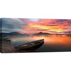 Longshore Tides Sunset on a Lake, Scotland Framed Art