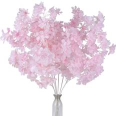 Pusuny Pusuny 5PCS Pink Cherry Blossom Branches Blossom Flowers Artificial Plant