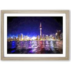 Maps Framed Art East Urban Home Toronto Skyline in Canada Picture Graphic Framed Art