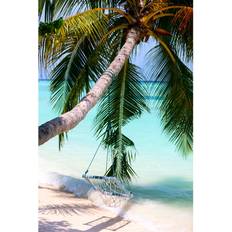 House of Hampton Tropical Beach Green Framed Art 51x76cm