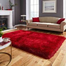 Think Rugs Shaggy Plain Red Red 150 x 230cm