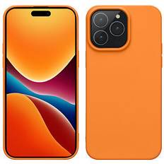 Kwmobile Hülle für iphone 15 pro handyhülle handy case cover smartphone backcover schutz Orange 7,20 cm