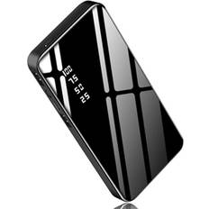 20000mAh Mini Power Bank Mirror Display 2.1A Fast Charge Power Bank for Samsung Xiaomi HUAWEI BLACK COLOR