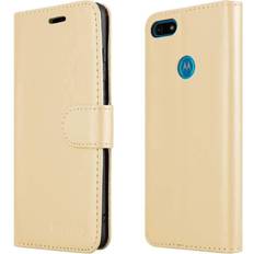 iCatchy Gold For Moto E6 Play Phone Wallet Book Leather Case