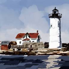 Breakwater Bay Lighthouse Scene VI Emily Kalina Print Framed Art