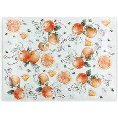 Purely Home Tangerines Glass Fruits Chopping Board