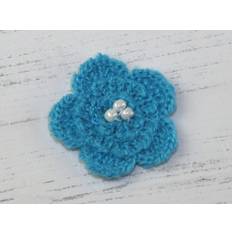 Beaded Flower Patch Motif Turquoise each
