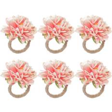 Pink Napkin Rings Veneka 6Pcs Chrysanthemum Day Napkin Ring