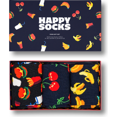 Happy Socks Marineblaues 3er-Pack Food Crew Geschenkset Marineblau, White, Yellow, Red, Turquoise, Green, Black 41-46