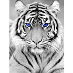 Arts & Crafts DIY 5D Diamond Painting Kits, Tiger Diamond Painting by Number Kits, Diamond Art Kits for Adults Round Full Drill Picture Craft for Home Wall Art Decor 12 X 16 inch